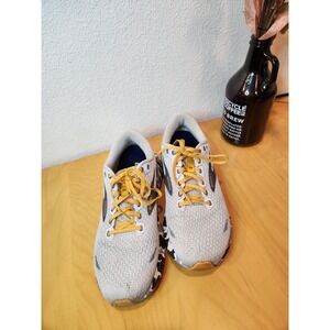 Brooks Ghost 15 Men's Running Shoes White Gray Camo Yellow Size 10.5 D